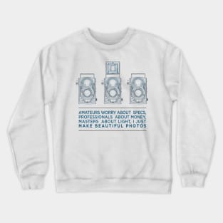 Vintage Retro Twin-Lens Reflex Camera With Text Quotation Crewneck Sweatshirt